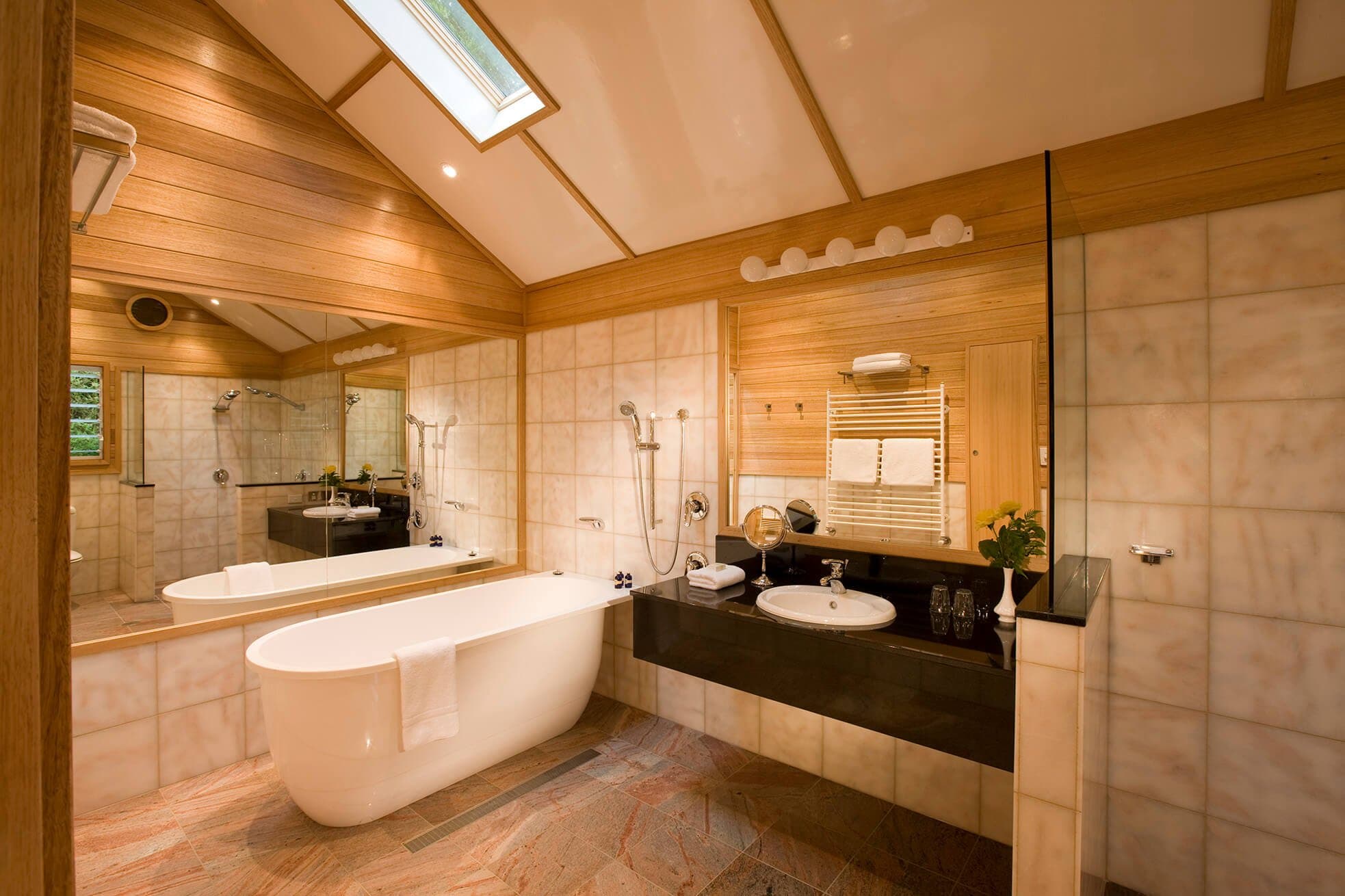 Bathroom with Volcanic Limestone Plunge Bath